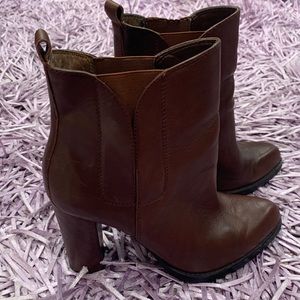 Genuine Leather Brown Ankle Boots